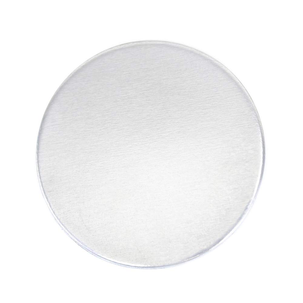 Metal Stamping Blanks Aluminum Round, Disc, Circle, 32mm (1.25"), 14g, Pack of 5 - Tumbled